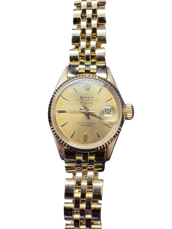 1960\'s Rolex Ladies Datejust 18K Pink Gold Watch 6517 Champagne Dial #24698 main image 4